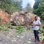 ചെറുപുഴ രാജഗിരിയിൽ ക്വാറിയിൽ നിന്ന് കൂറ്റൻ പാറകൾ റോഡിലേക്ക് ഉരുണ്ടുവീണു; വൻ ദുരന്തം ഒഴിവായത് തലനാരിഴയ്ക്ക്