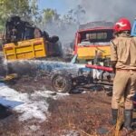 പയ്യന്നൂർ കോറോത്ത് പോലീസ് ഡമ്പിംഗ് യാർഡിൽ വൻ തീപിടുത്തം 200 ഓളം വാഹനങ്ങൾ കത്തിനശിച്ചു.