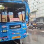 എരിപുരത്ത് ബസിന് പിറക്കിൽ ടാങ്കർ ലോറി ഇടിച്ച് യാത്രക്കാരന് പരിക്കേറ്റു.